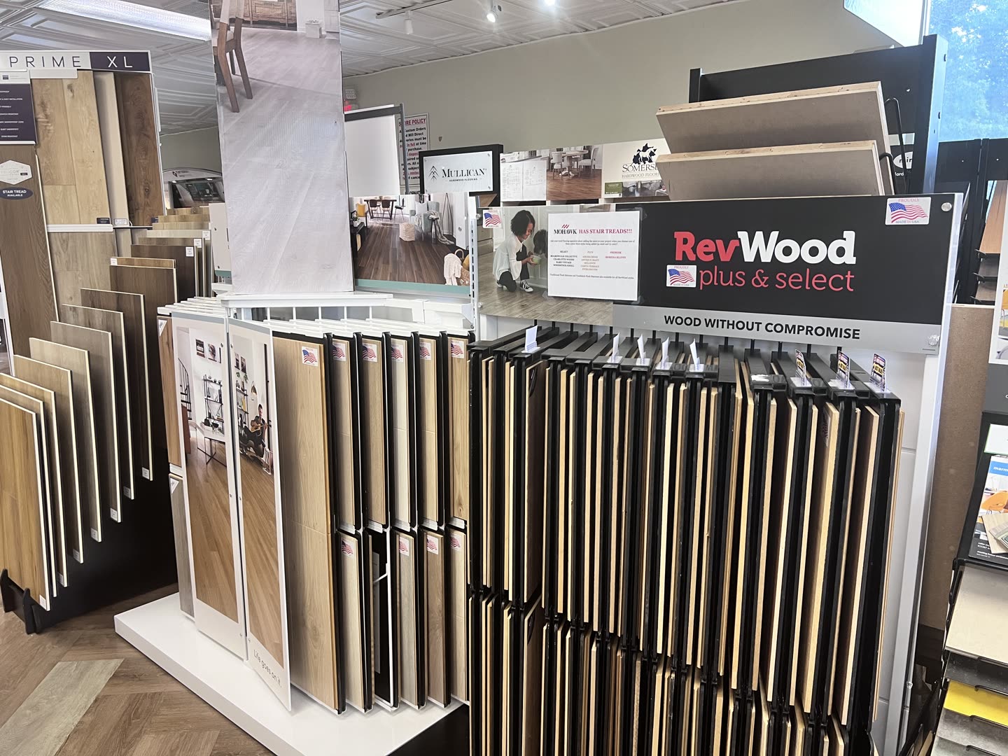 Mohawk RevWood display at the Royalty Carpet & Flooring showroom in Wappingers Falls