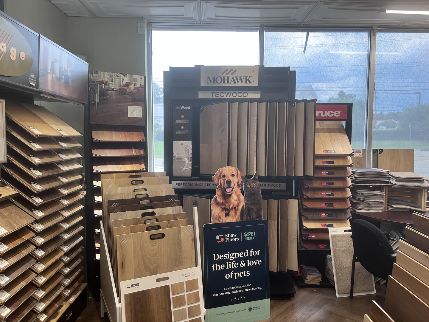 Shaw Floors Pet Perfect carpet display at the Royalty Carpet & Flooring showroom in Wappingers Falls